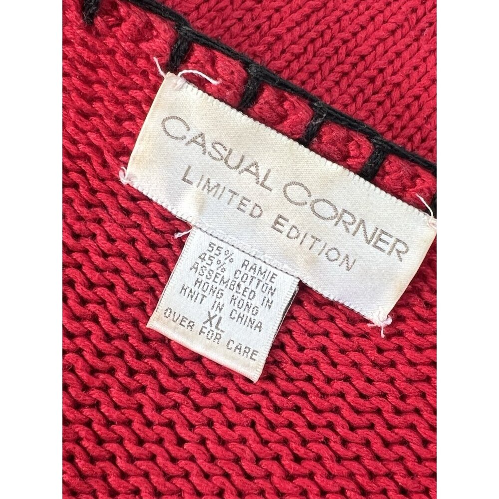 vtg 80s Casual Corner Limited Edition colorfun sweater funhause carnival vibe XL - Picture 7 of 8